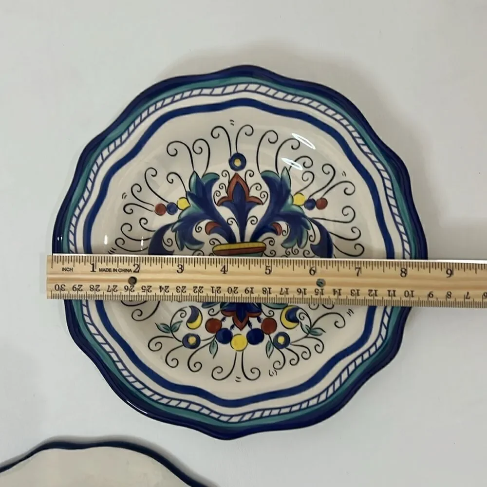 Pier One Imports Salad plates San Marino Handcrafted Earthenware 8 1/2 In Set 3
